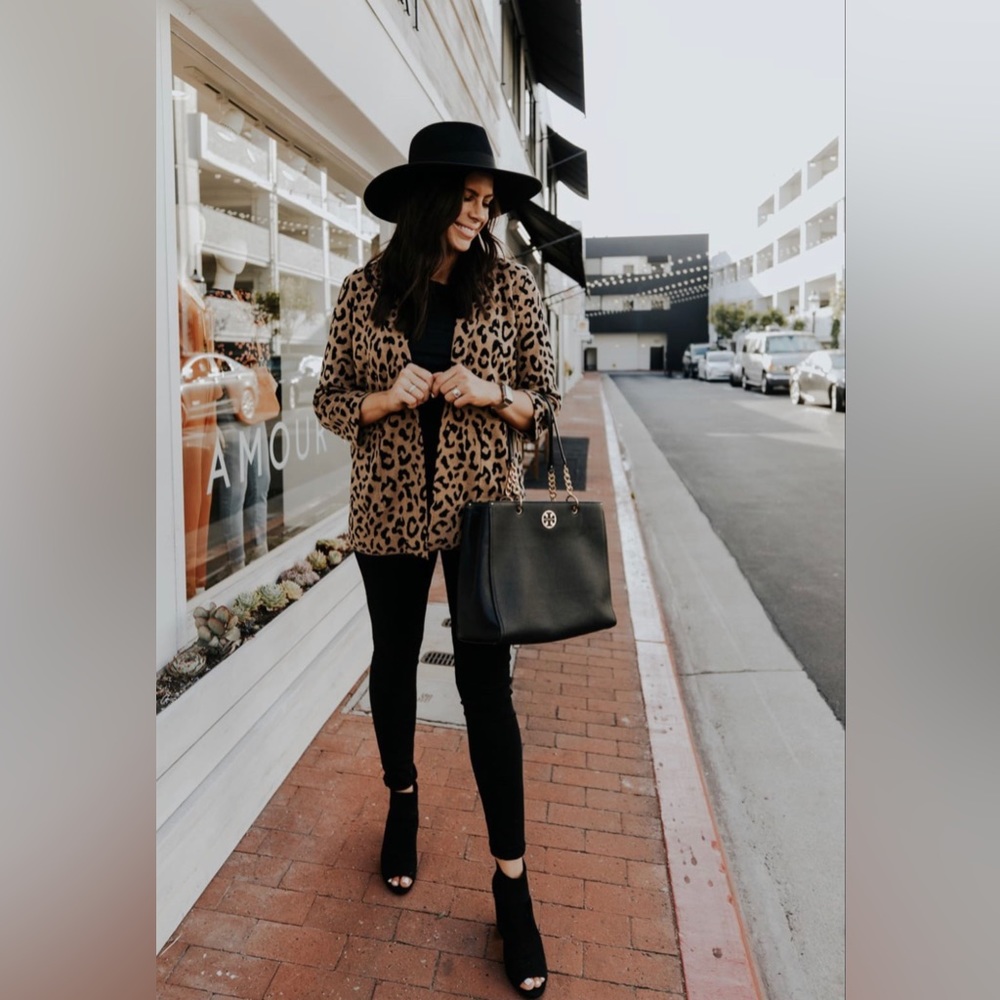 J. Crew Sophie Sweater Blazer in Leopard size S
